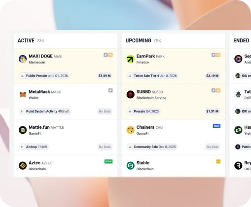 ICO Listing Calendars
